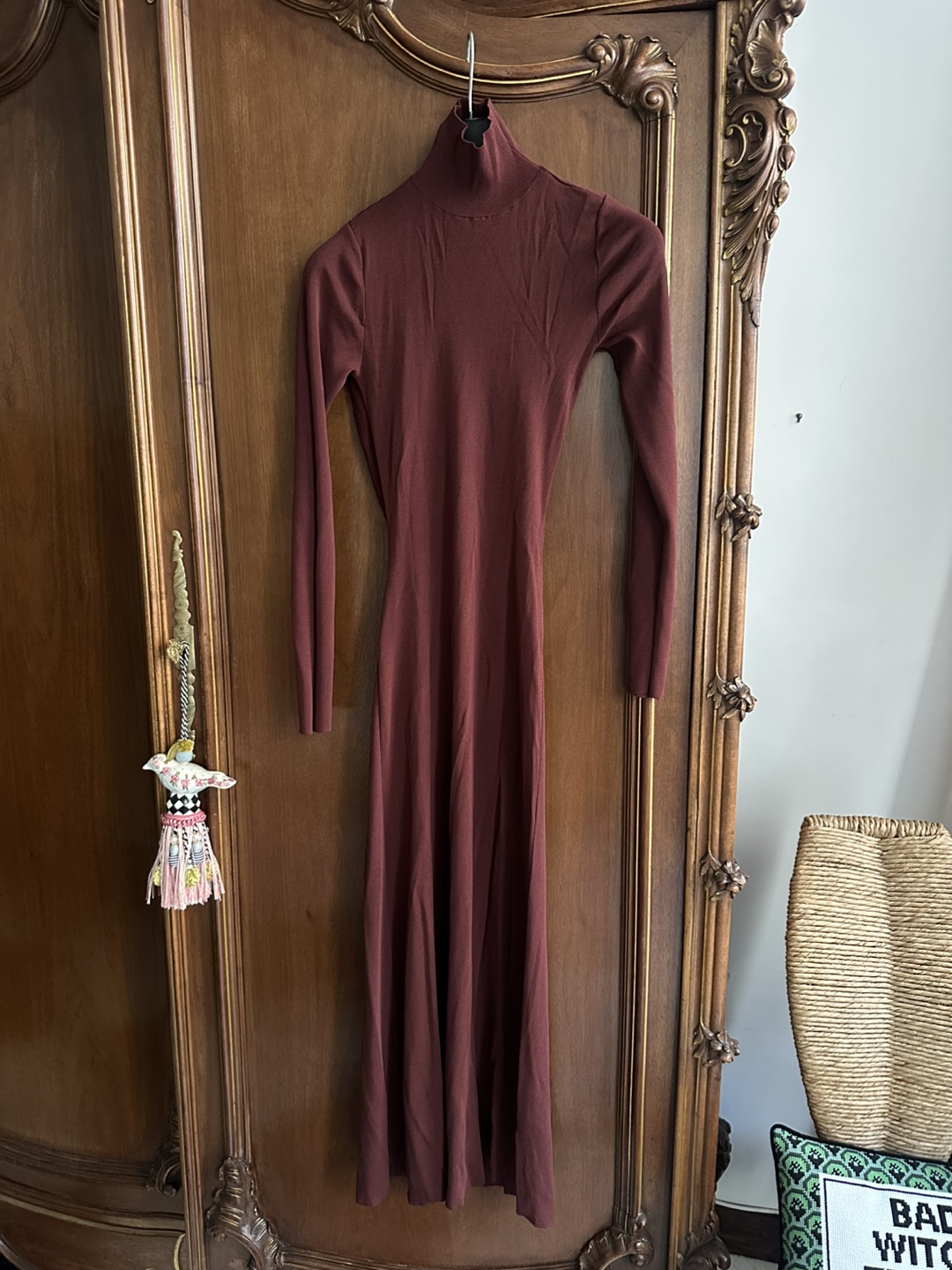 Zara Long Brown Turtleneck Dress Size Small - photo 4
