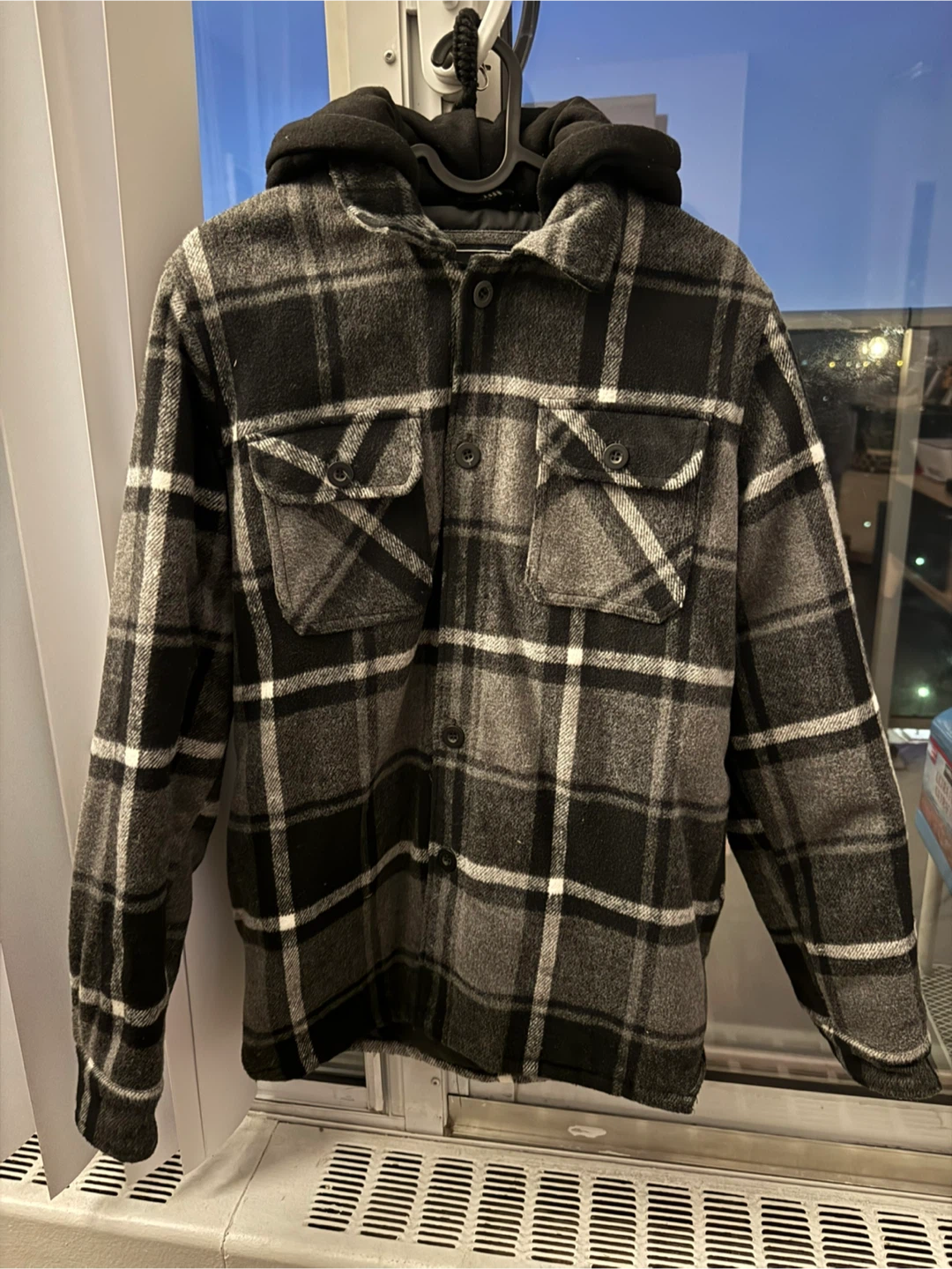 West49 Plaid Flannel Shirt Jacket with Hood - Youth XL (16)