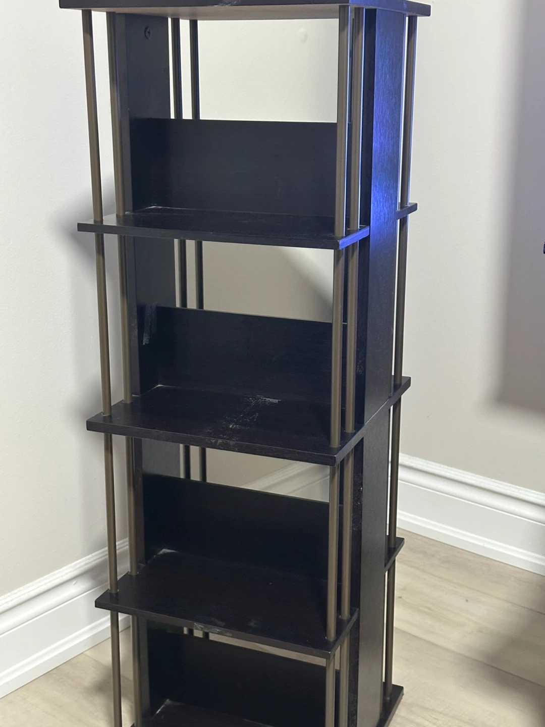 Black 5-Shelf Tiered Bookcase