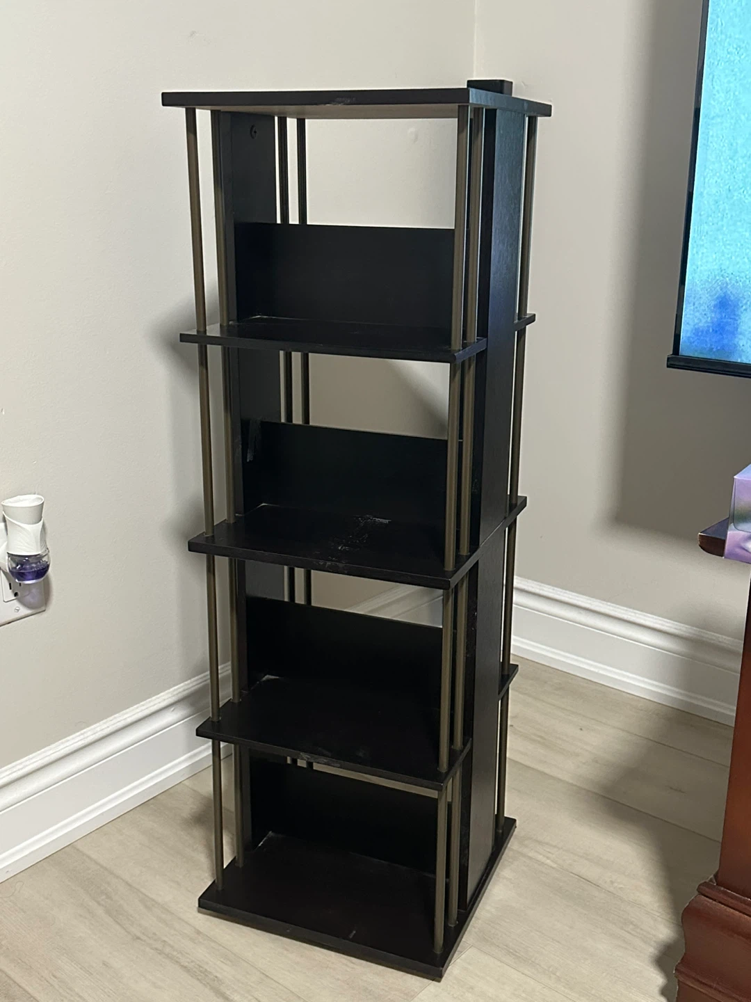 Black 5-Shelf Tiered Bookcase - photo 2