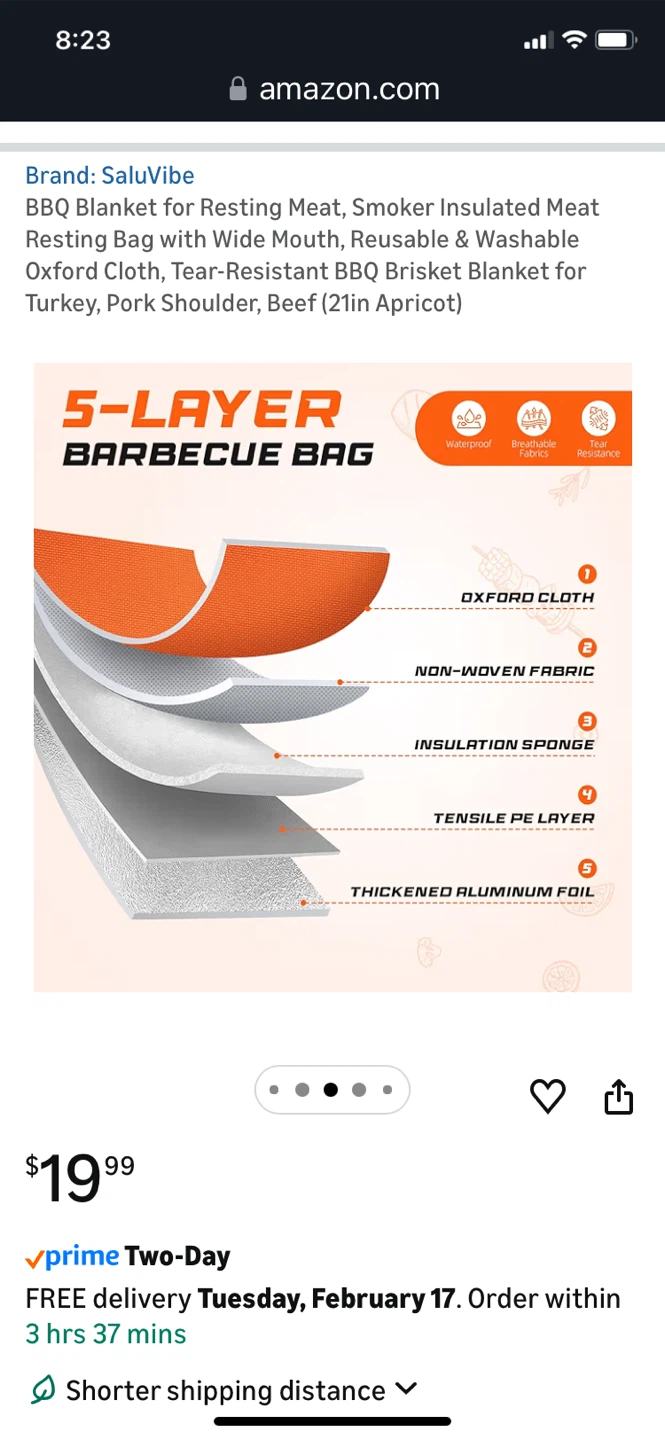 SaluVibe BBQ Meat Resting Bag - Insulated Oxford Cloth - photo 5