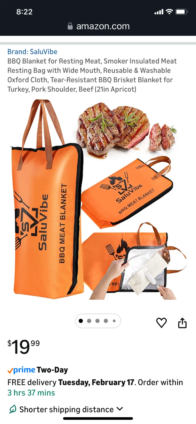 SaluVibe BBQ Meat Resting Bag - Insulated Oxford Cloth