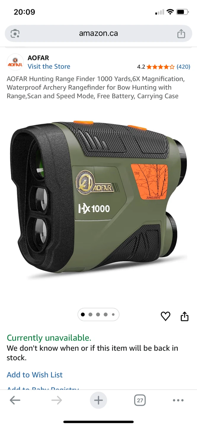 AOFAR HX1000 Hunting Range Finder - 1000 Yards, 6X Magnification - photo 2