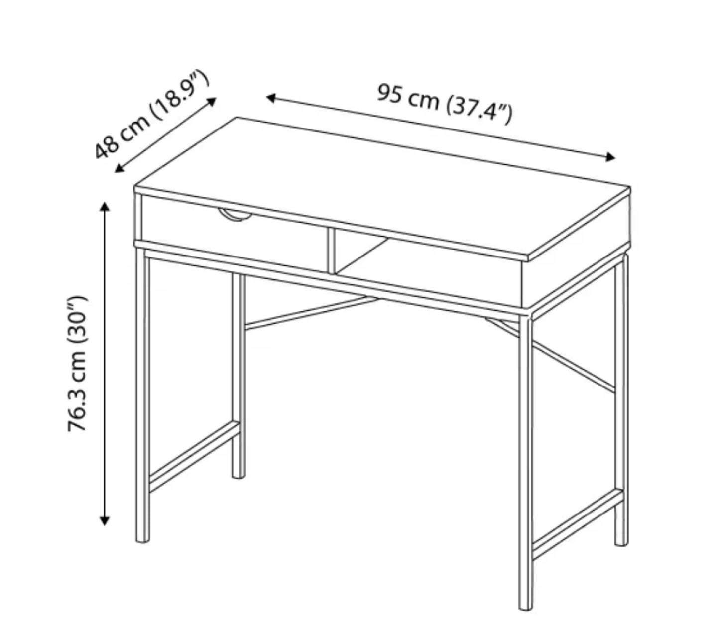 Compact Desk with Drawer - photo 2