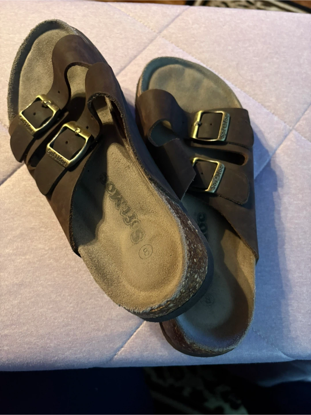 SoftMoc Dark Brown Leather Double Strap Sandals - Size 8 - photo 4