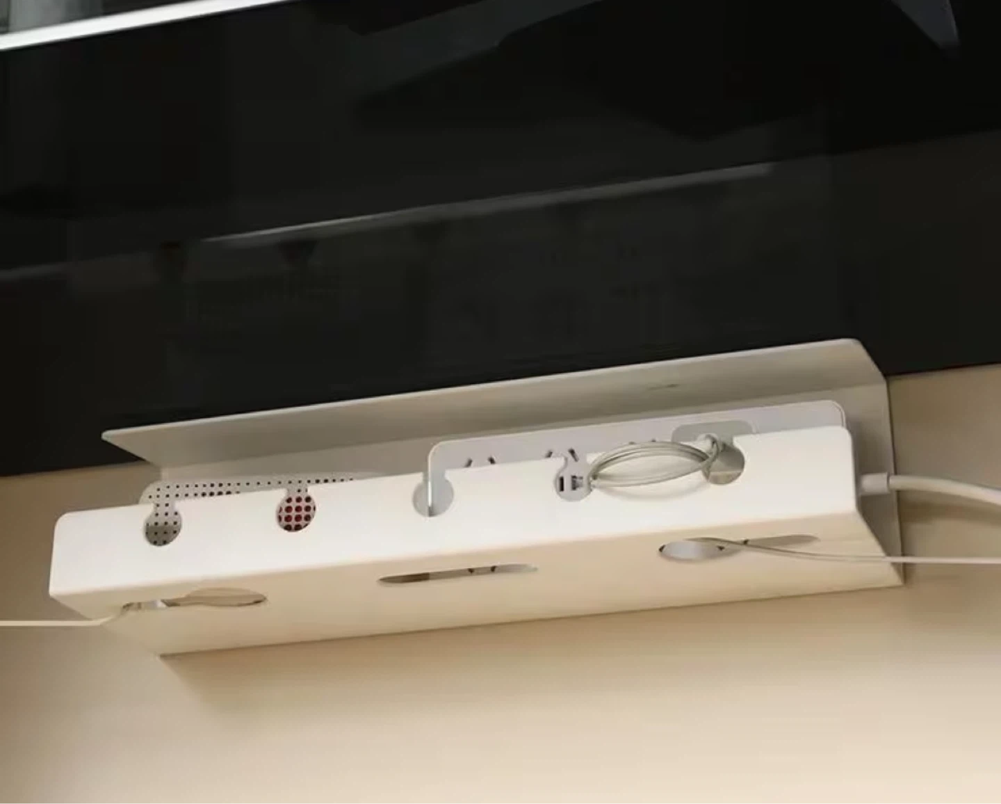 White Under-Desk Cable Management Holder - photo 3
