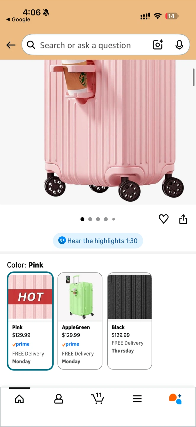 Pink Hardside Luggage - 20" Carry-On - photo 5