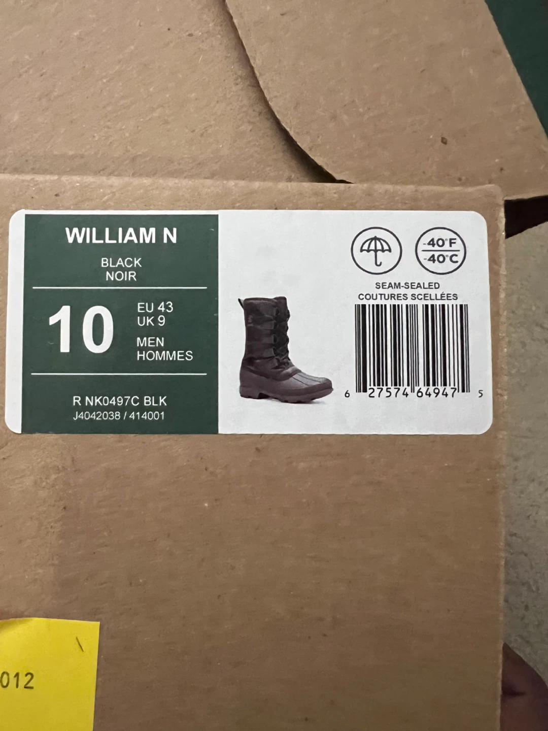 Kamik William N Men's Winter Boots - Black, Size 10