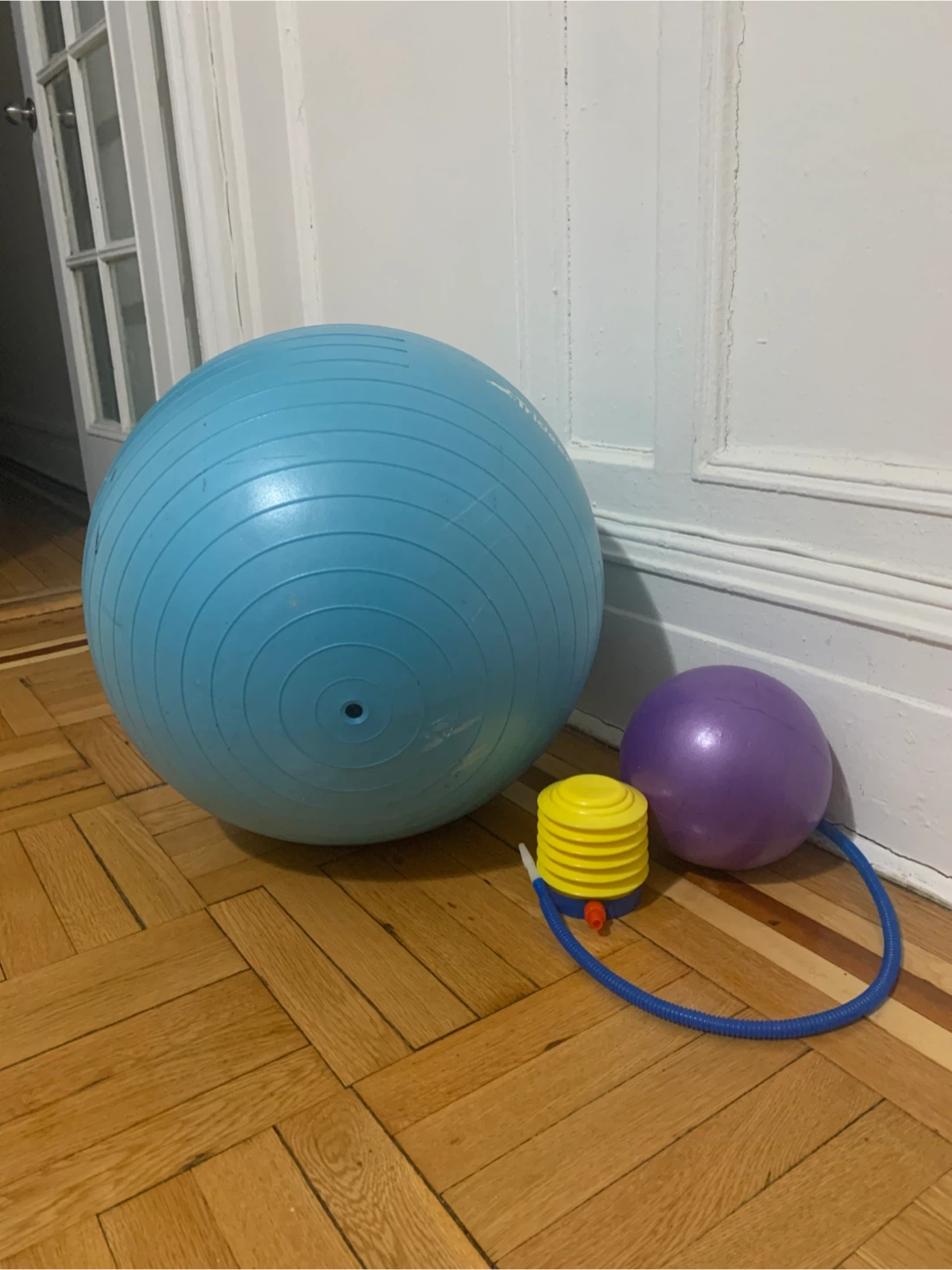 Exercise ball and Pilates ball with pump