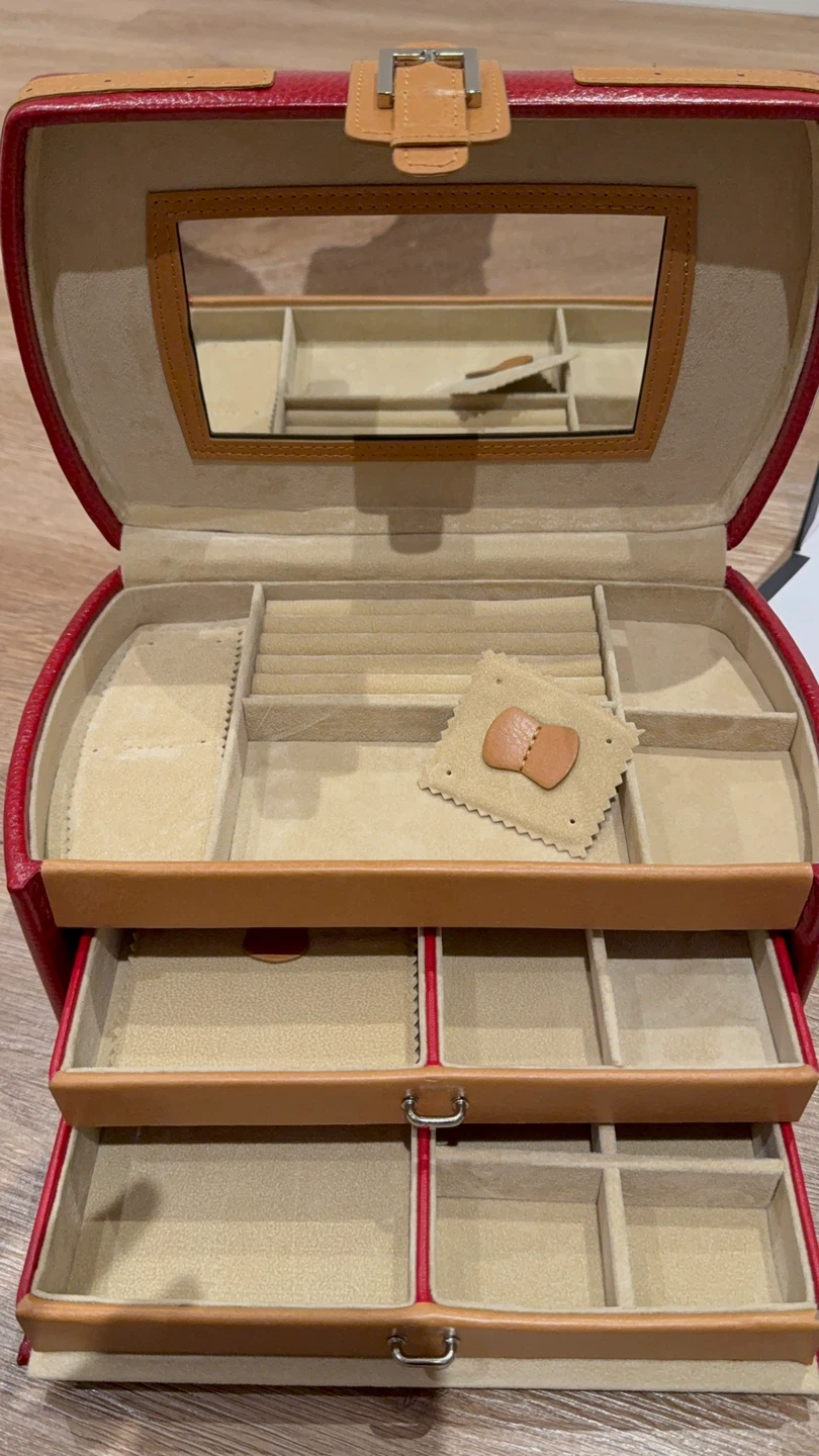 Madison Burke Designs Red Leather Jewelry Box with Mirror - photo 4