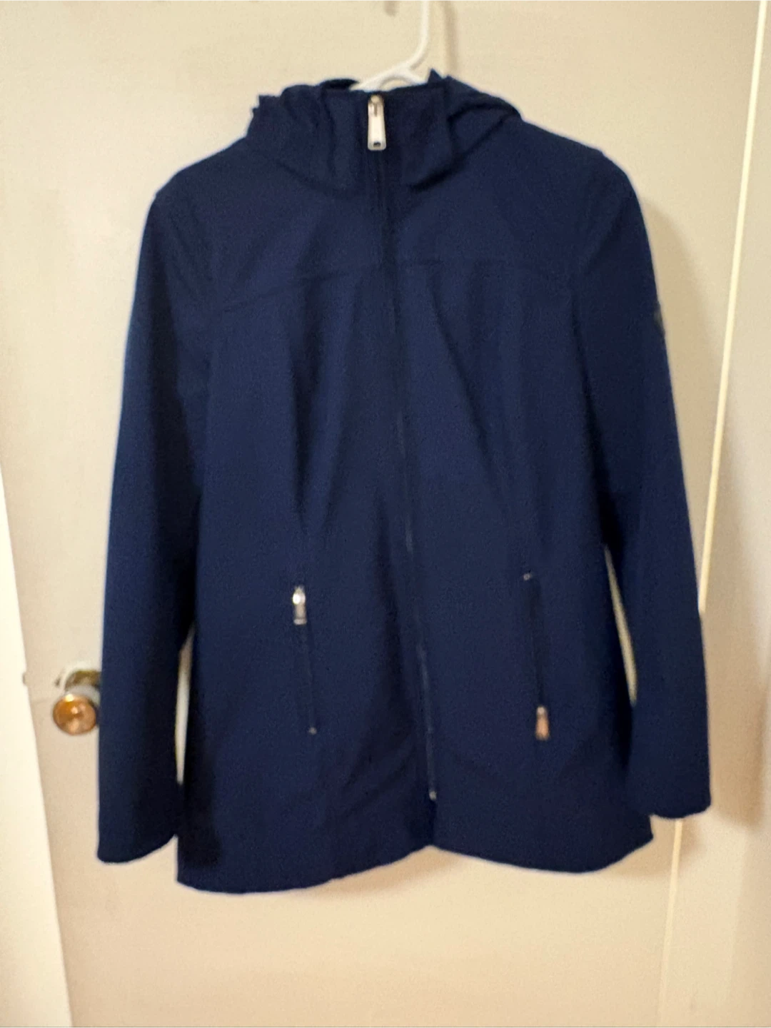 Andrew Marc Navy Water Repellent Hooded Jacket - Size S/P