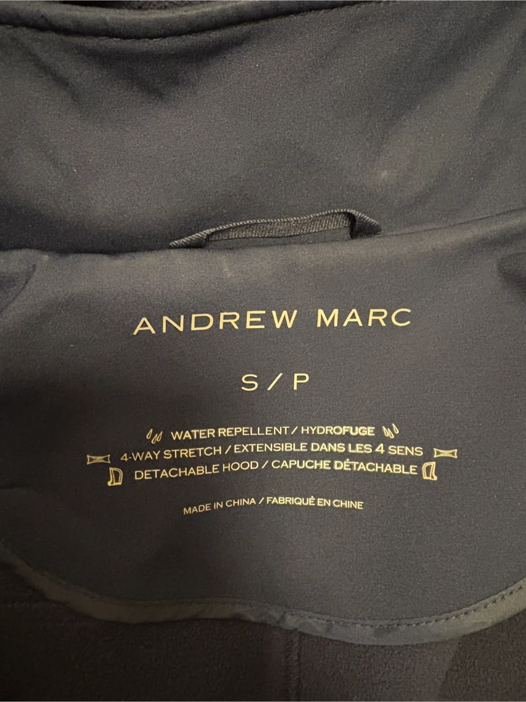 Andrew Marc Navy Water Repellent Hooded Jacket - Size S/P - photo 2