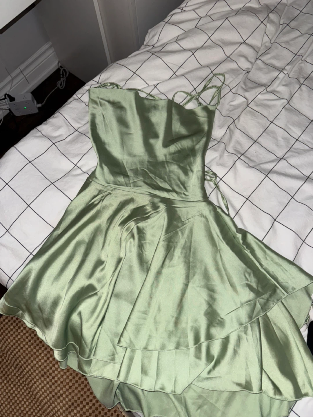Satin Strappy Mini Dress