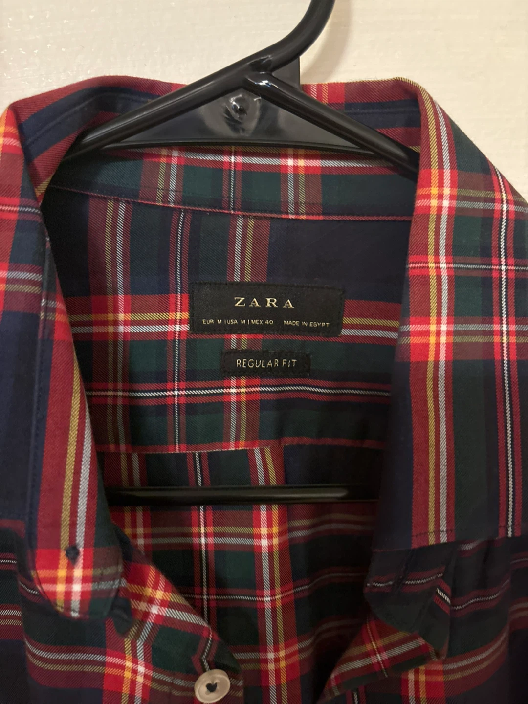 ZARA Men's Plaid Regular Fit Long Sleeve Shirt - Size Medium - photo 2