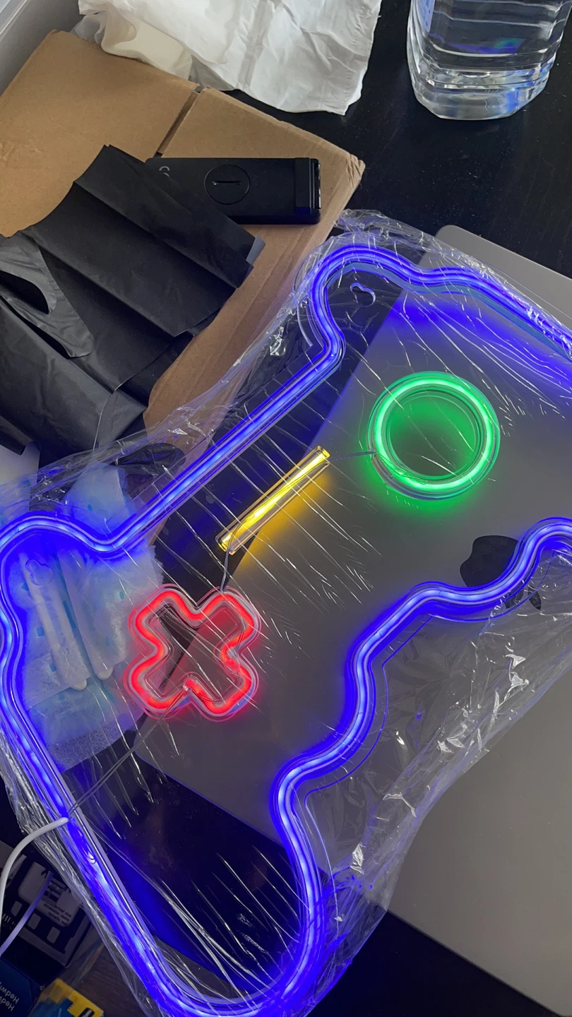Neon Game Controller Light Gaming Room Decor