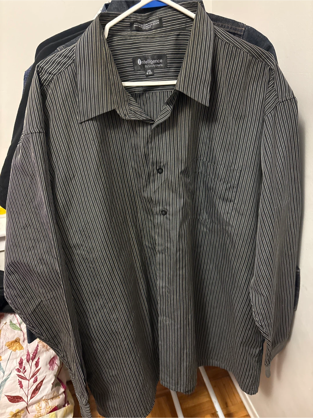 Intelligence By Simply Shirts Striped Dress Shirt - 2XL