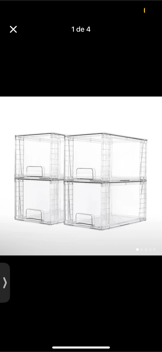 Clear Stackable Storage Drawers - Set of 2