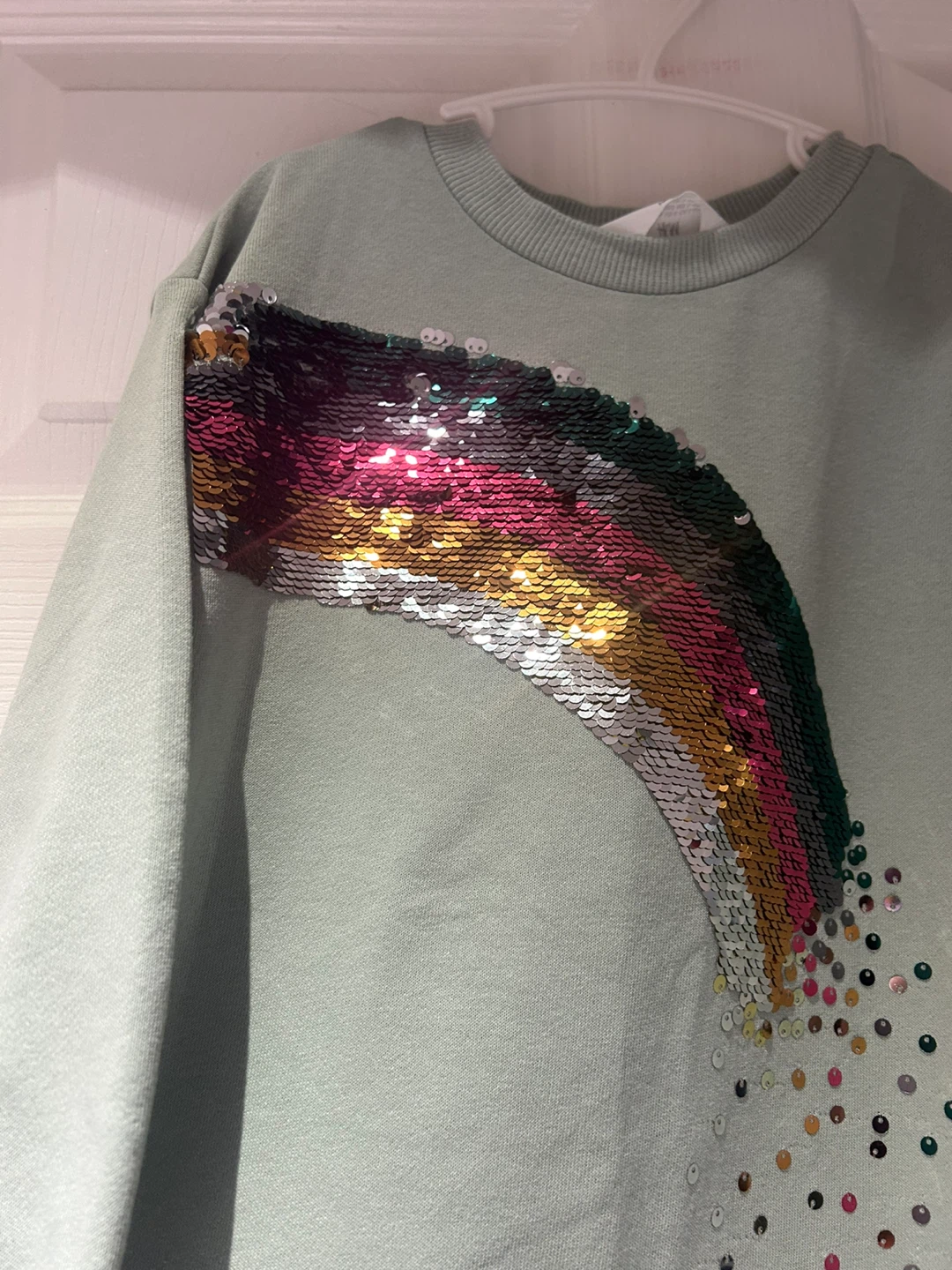 Gently used H&M Sequin Sweatshirt Dress Size 5-6 - photo 5
