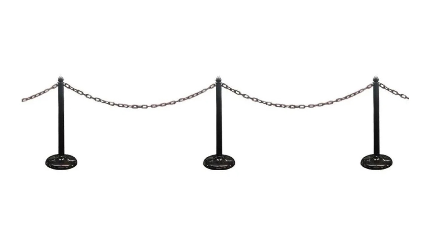 Crowd Control Stanchions with Chain Link Barrier