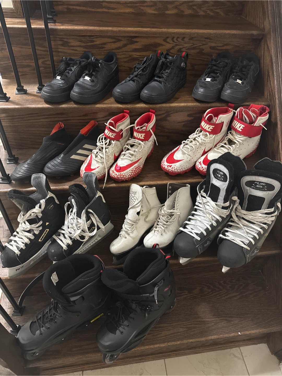 Assorted Footwear: Nike, Adidas, Bauer, Flite