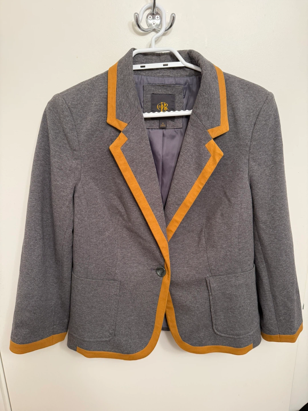 Grey Blazer with Mustard Trim  🏆