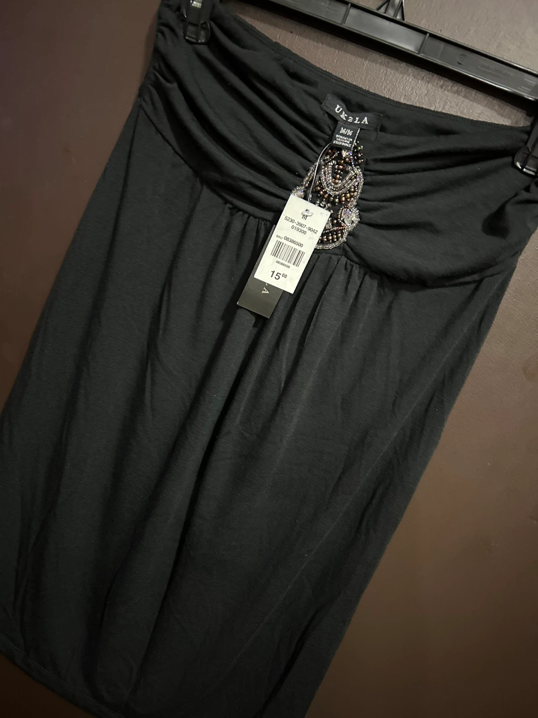 Ukzla Black Beaded Strapless Top M/M - photo 3