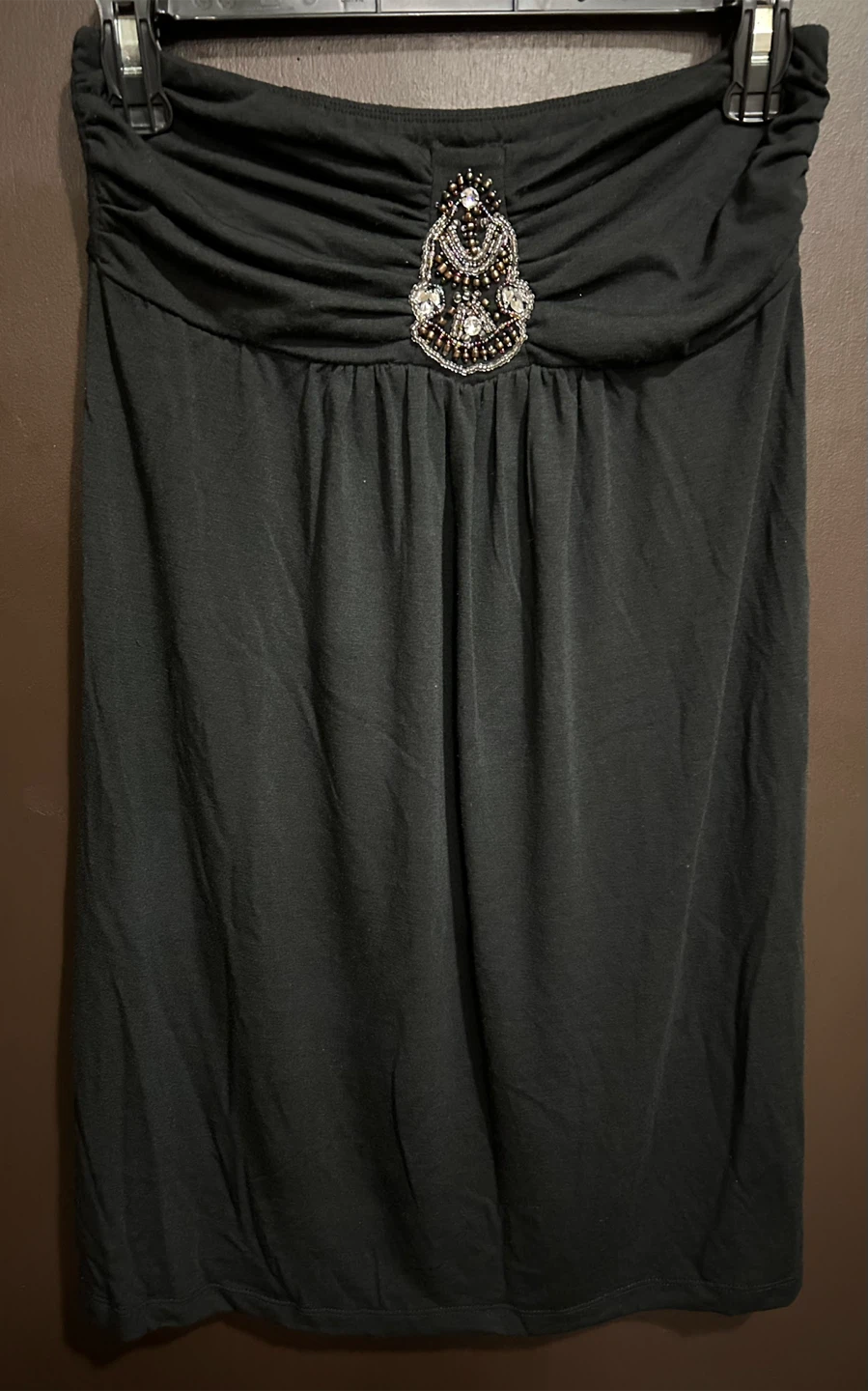 Ukzla Black Beaded Strapless Top M/M