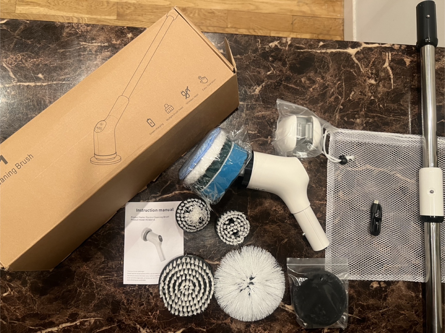 Electric Cleaning Brush with Multiple Brush Heads