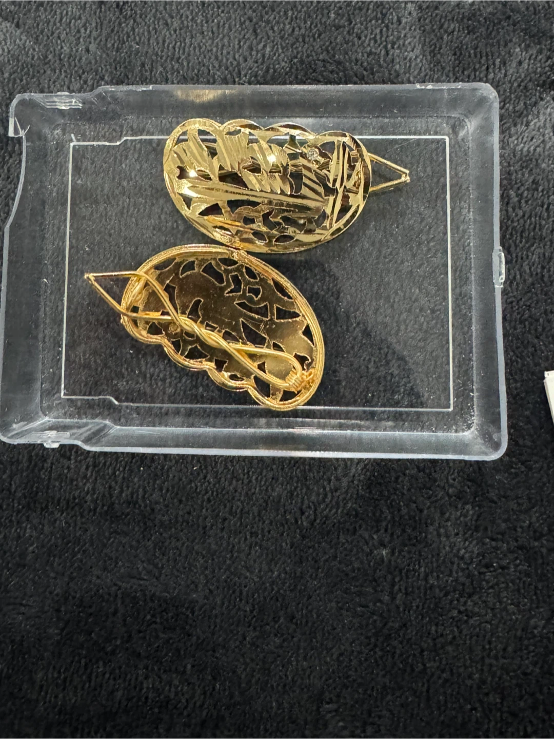 Gold Tone Hair Clips with Rhinestones (Set of 2) - photo 4