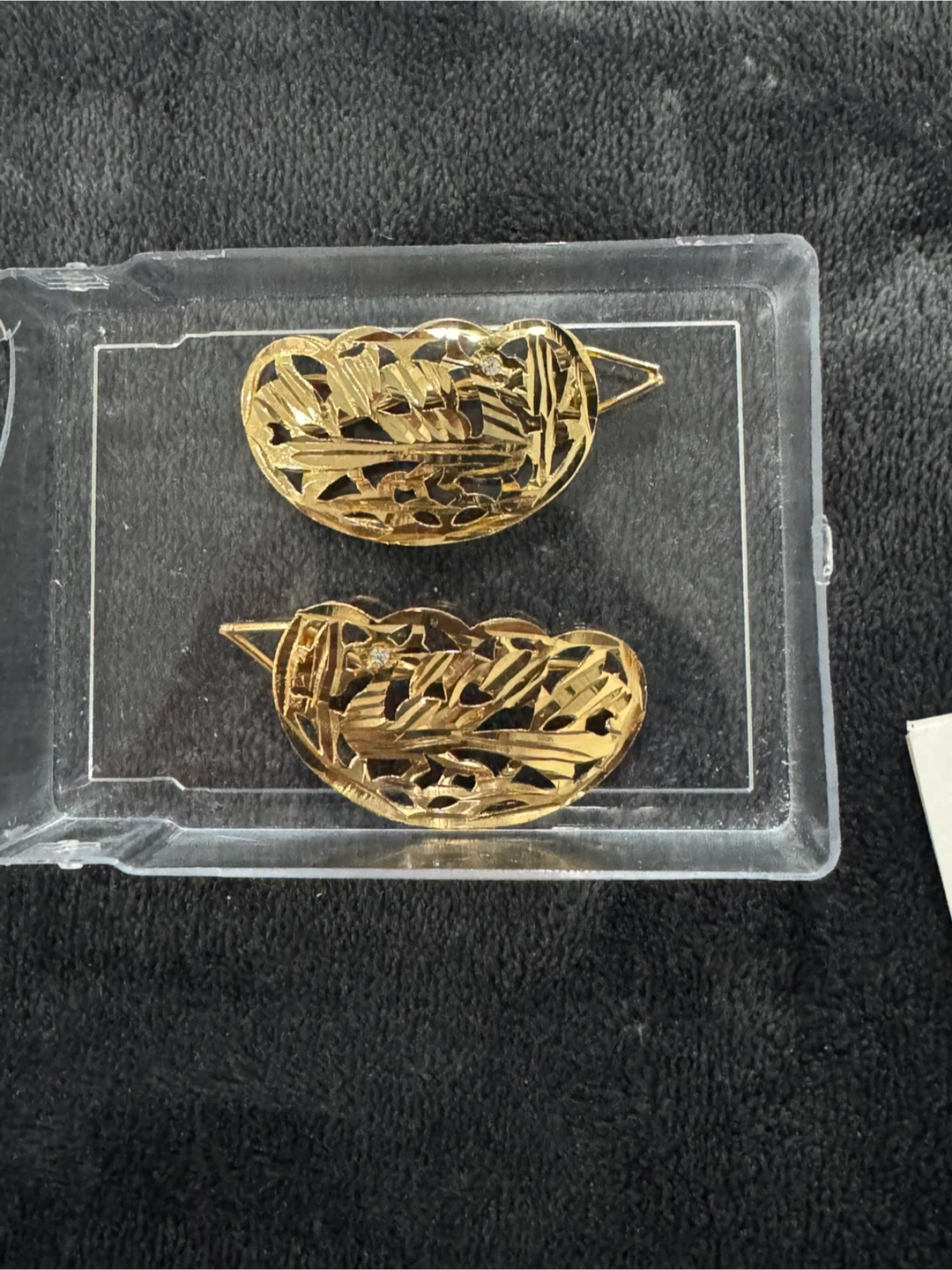 Gold Tone Hair Clips with Rhinestones (Set of 2) - photo 5