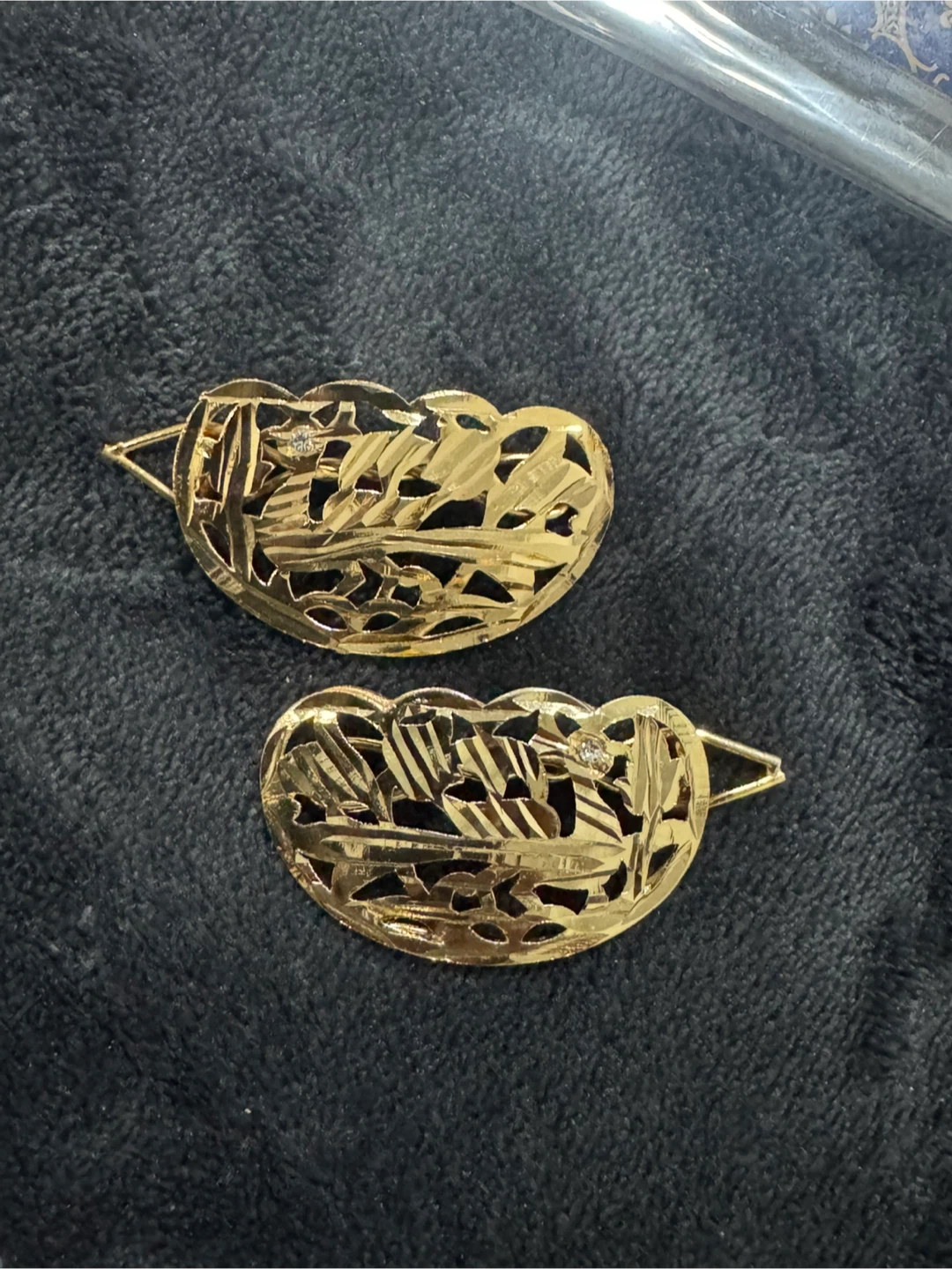 Gold Tone Hair Clips with Rhinestones (Set of 2) - photo 3