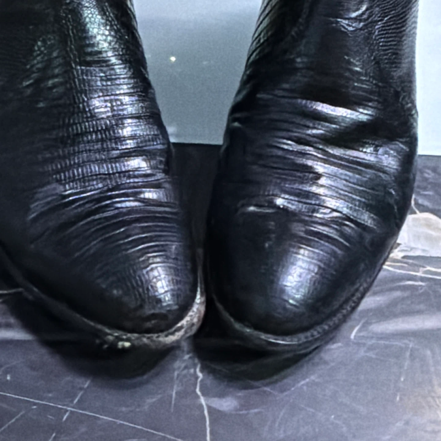 Black Leather Cowboy Boots - photo 3