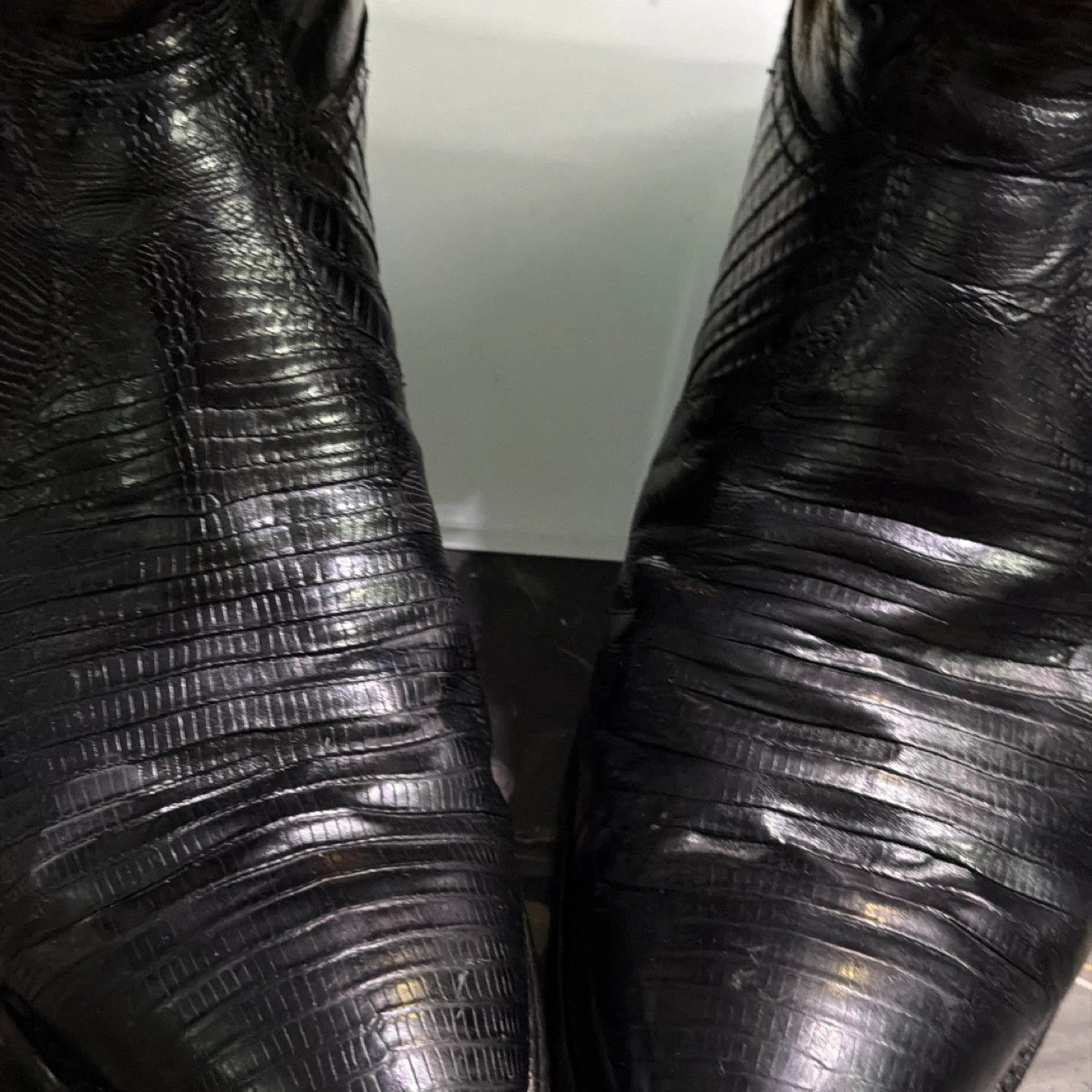 Black Leather Cowboy Boots - photo 2