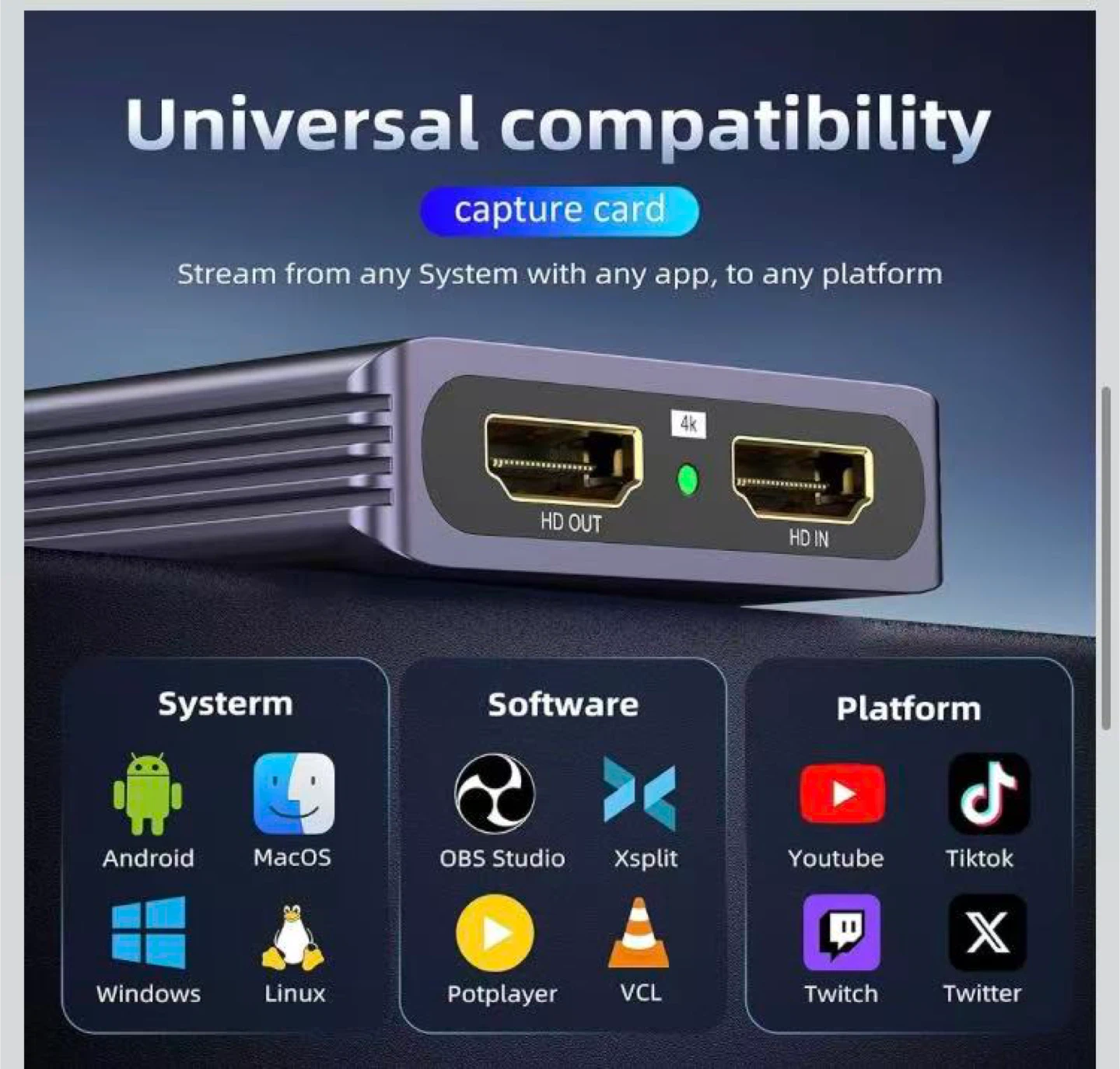 4K HDMI USB 3.0 Video Capture Card - photo 3