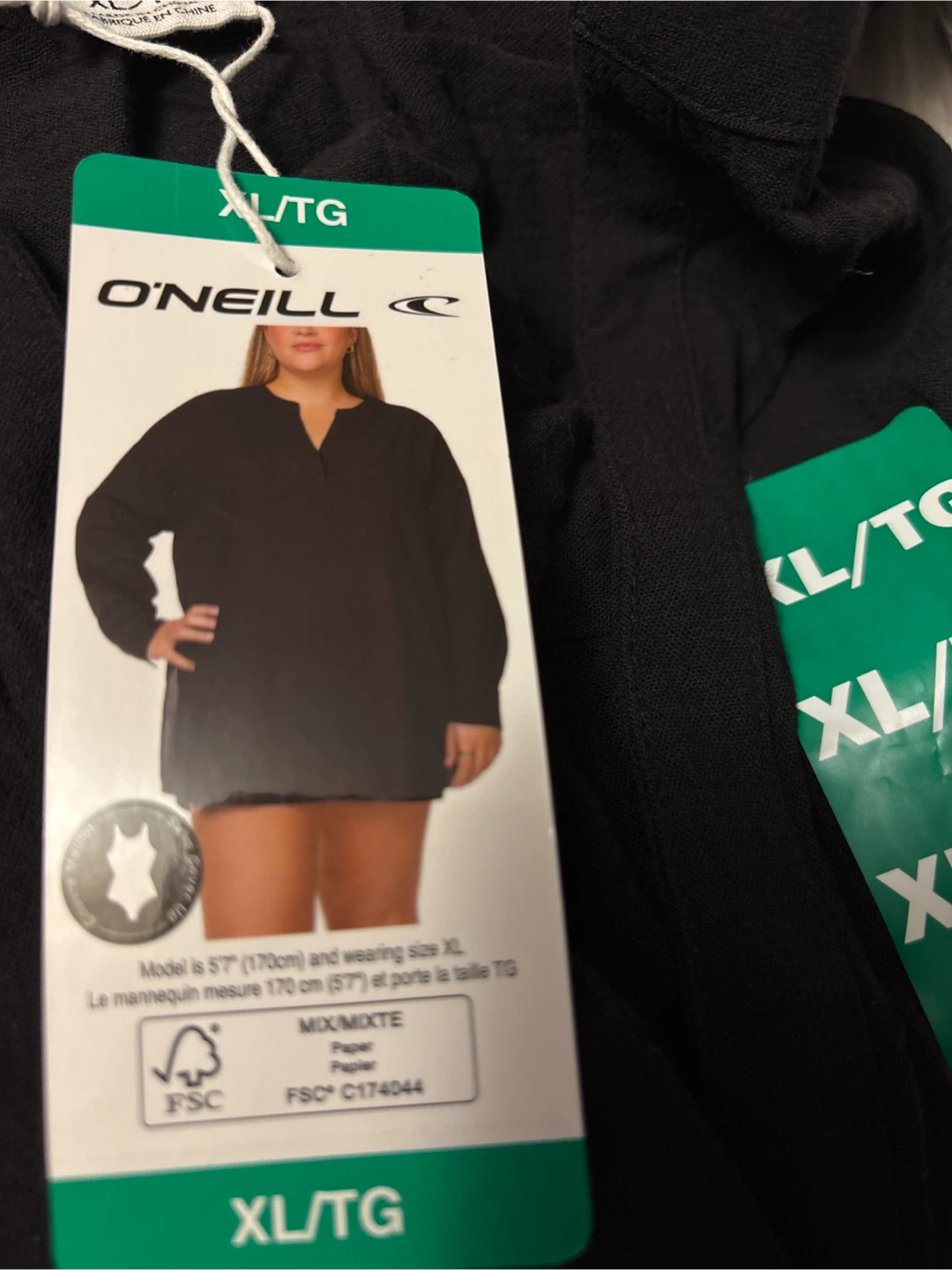 2pc O'Neill Women's XL/TG Tunic Shirt (Black & White) - photo 2