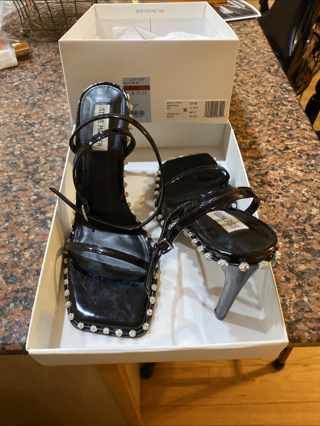 Steve Madden Black Embellished Heeled Sandals - photo 2