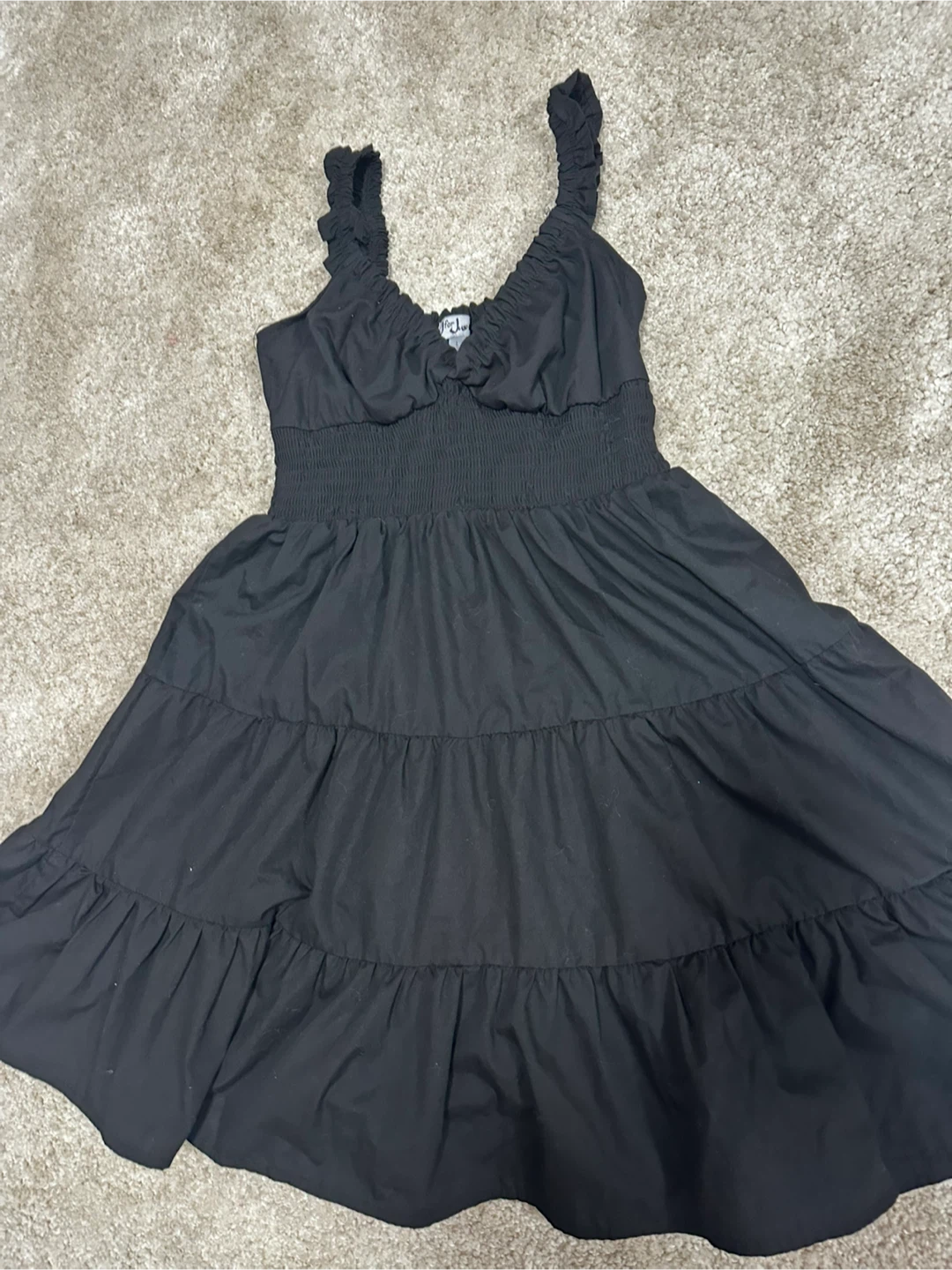 Black Tiered Ruffle Strap Dress - photo 2