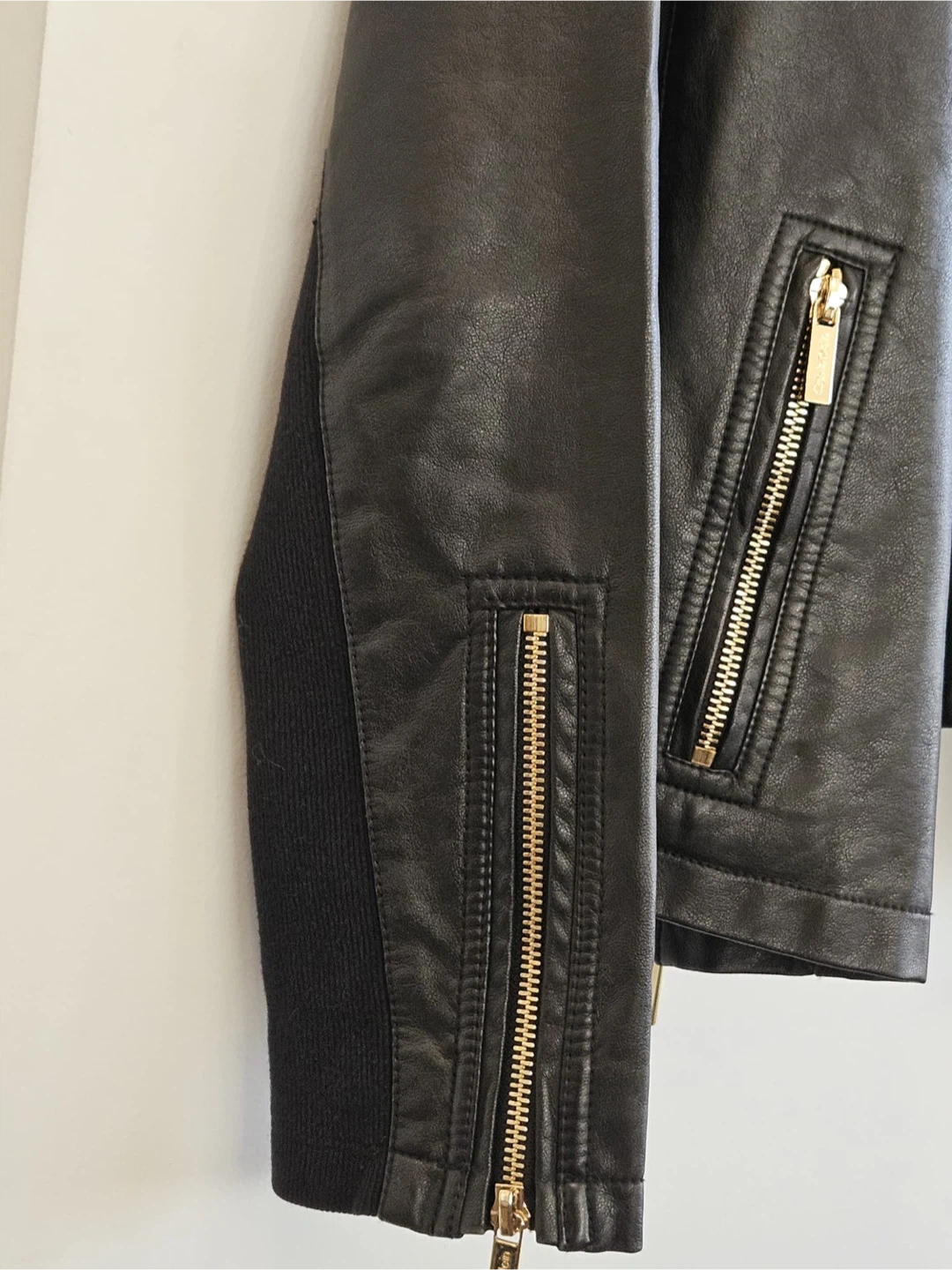 Calvin Klein Black Faux Leather Moto Jacket - photo 3