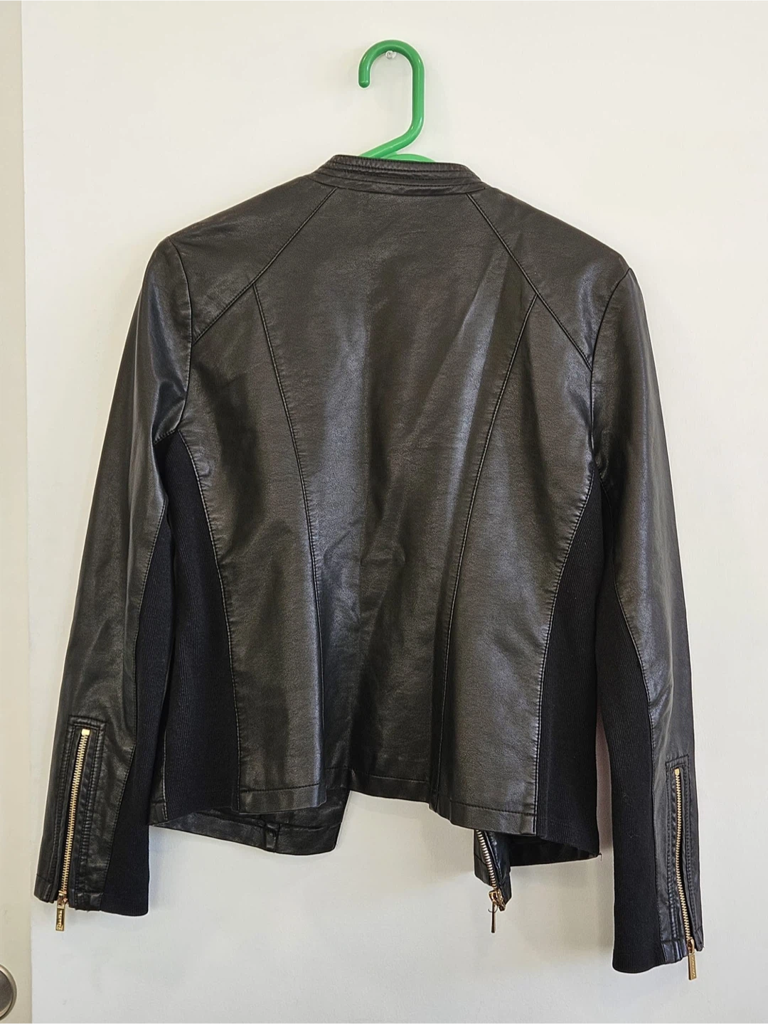 Calvin Klein Black Faux Leather Moto Jacket - photo 4