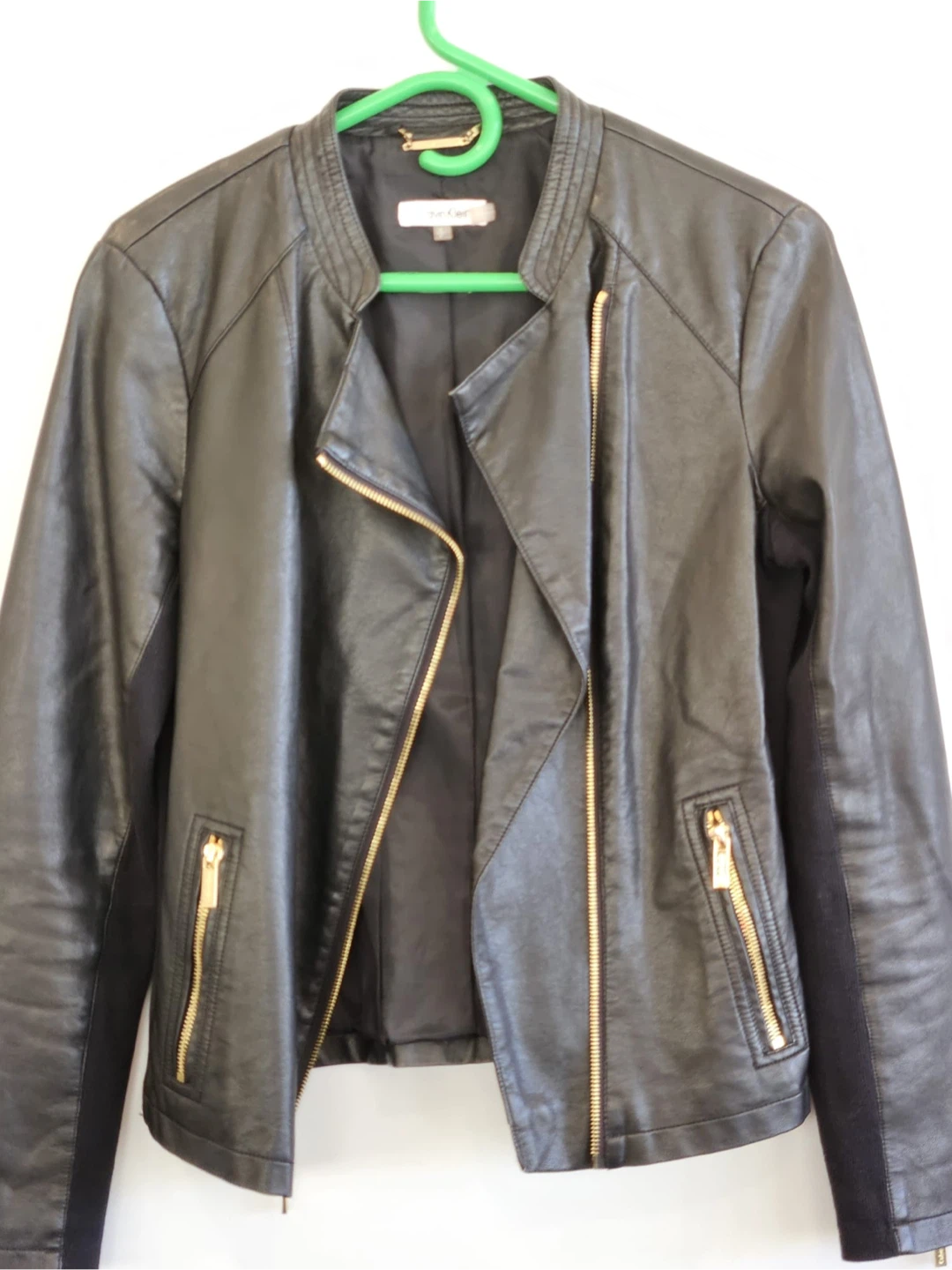 Calvin Klein Black Faux Leather Moto Jacket - photo 2