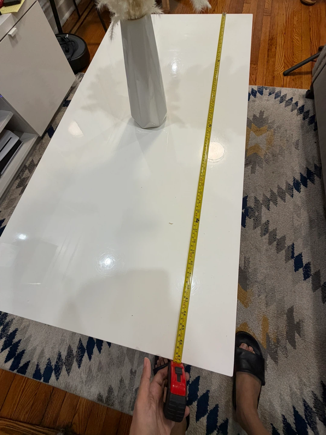 White Coffee Table with Storage Shelf - photo 5