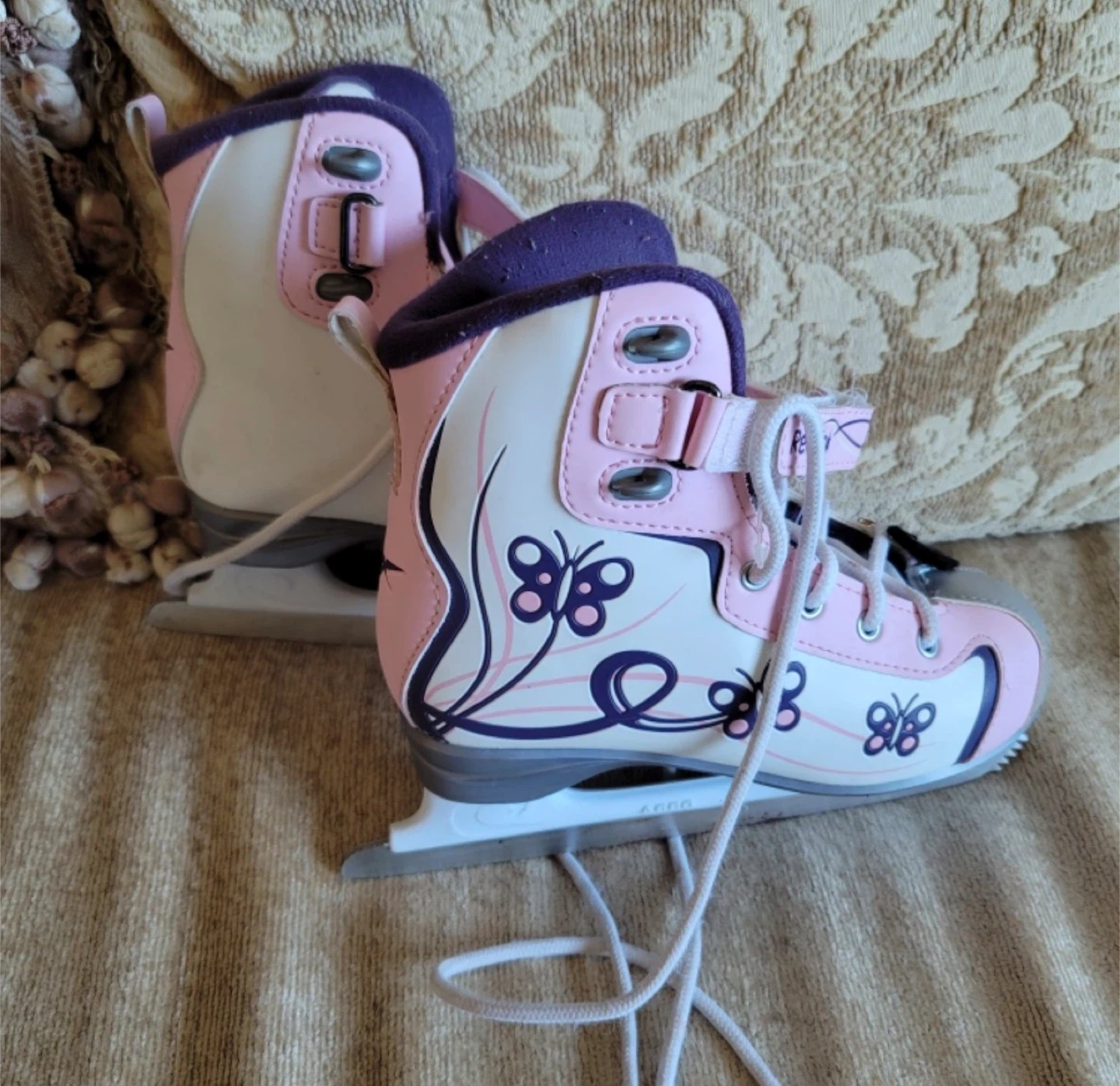 Pink Butterfly Ice Skates