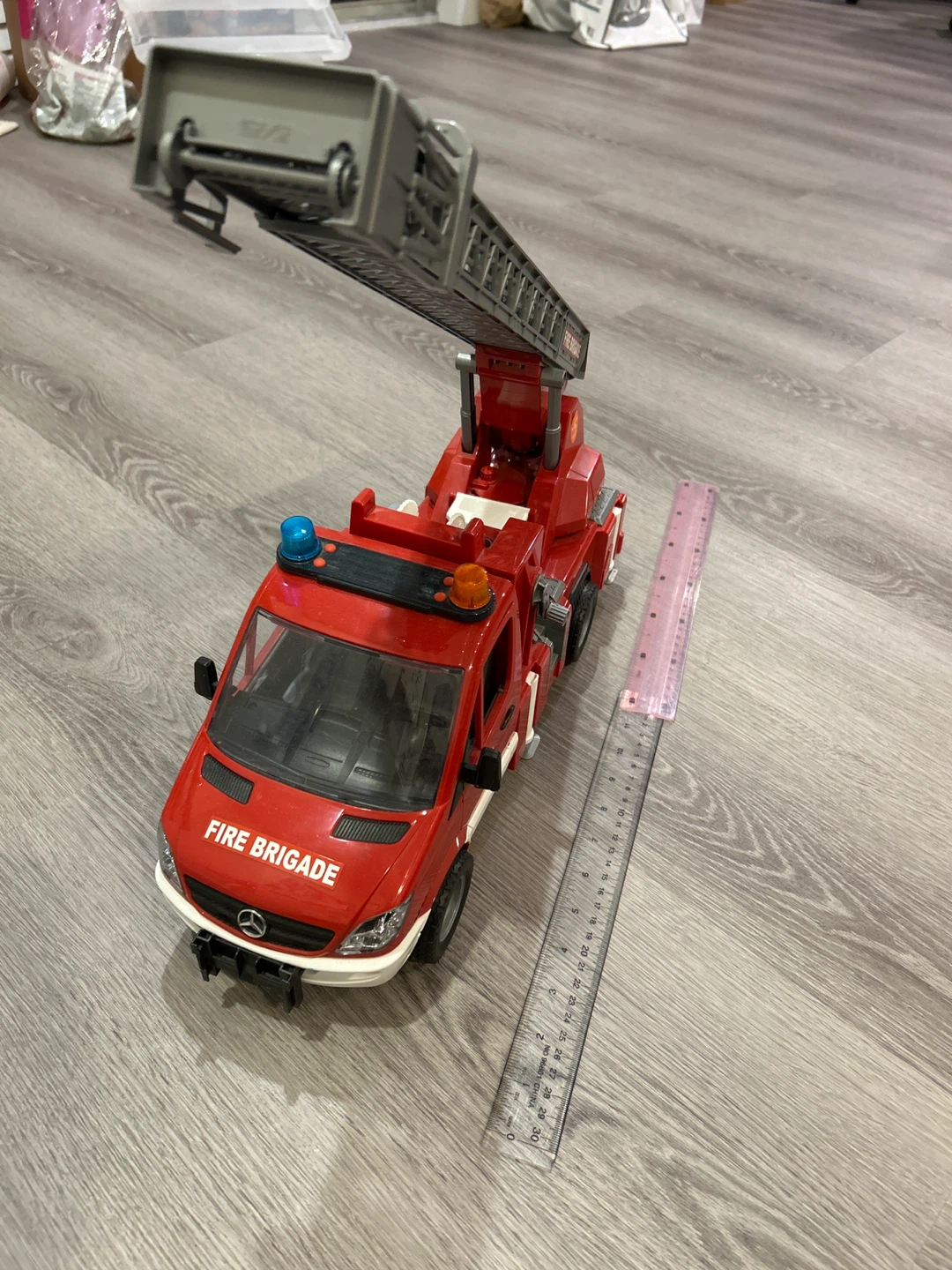 Burder Large Red Fire Brigade Ladder Truck Toy - photo 2