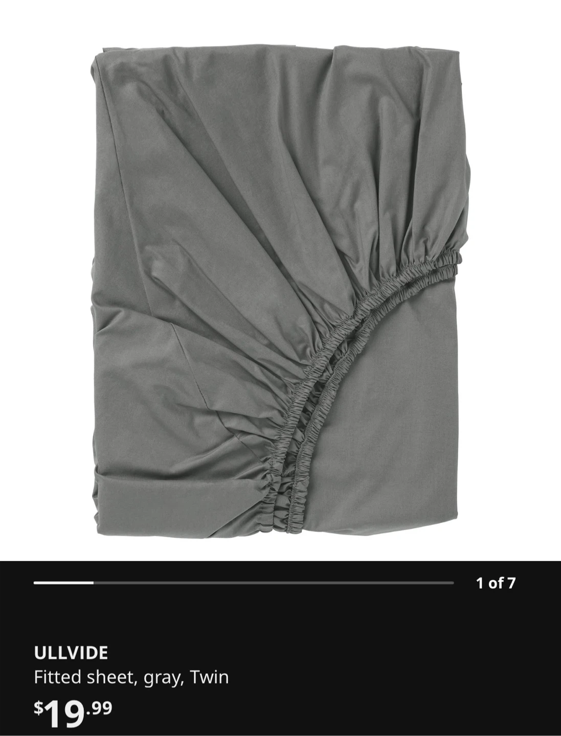IKEA Fitted Sheet - Gray, Twin