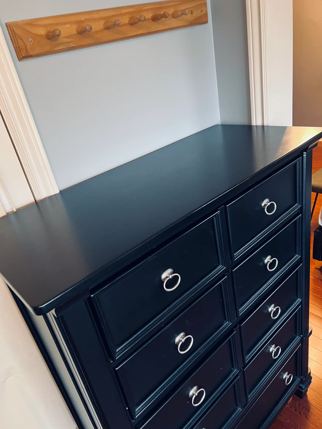Black solid wood Dresser with 9 Drawers - photo 3