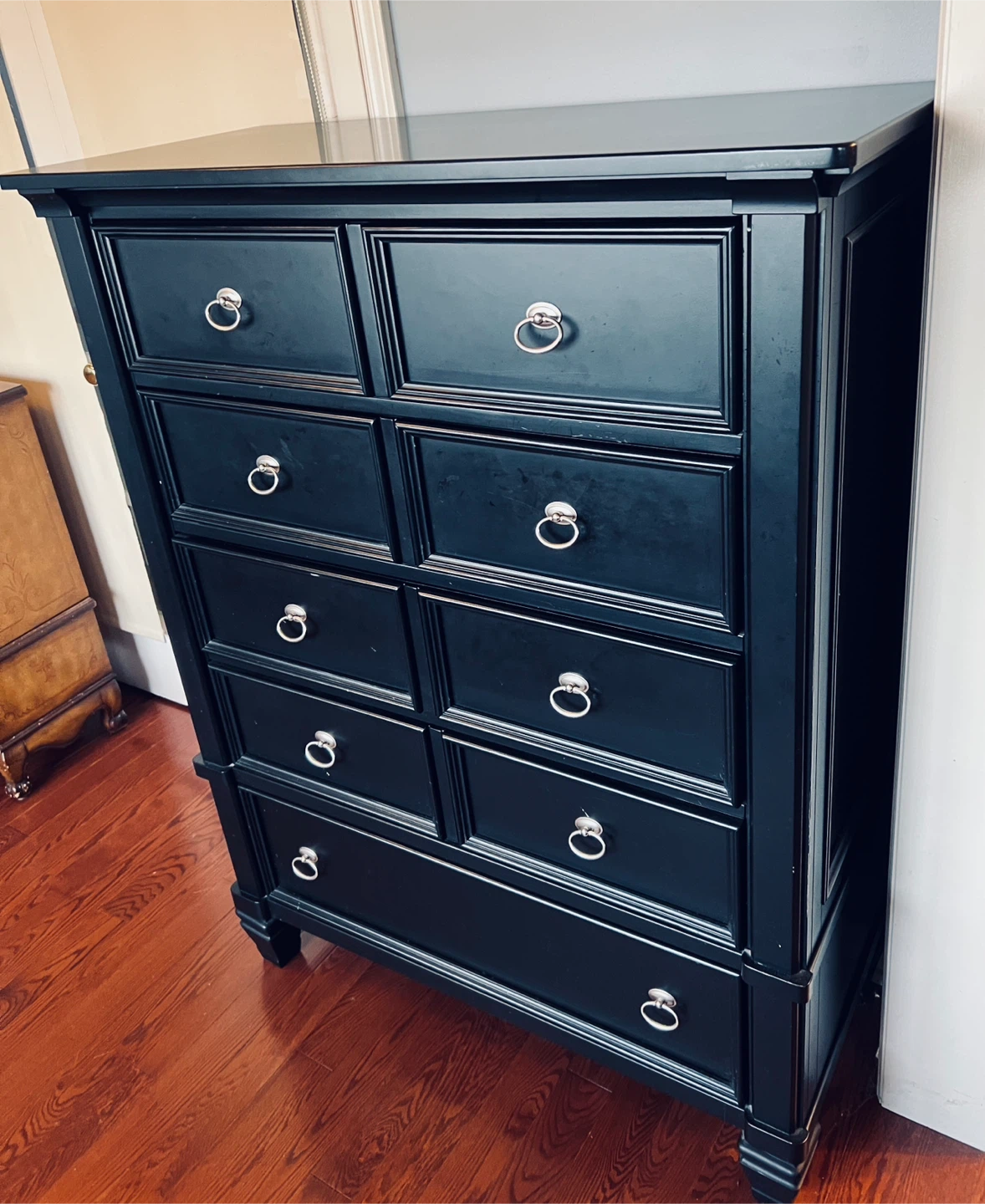 Black solid wood Dresser with 9 Drawers - photo 2