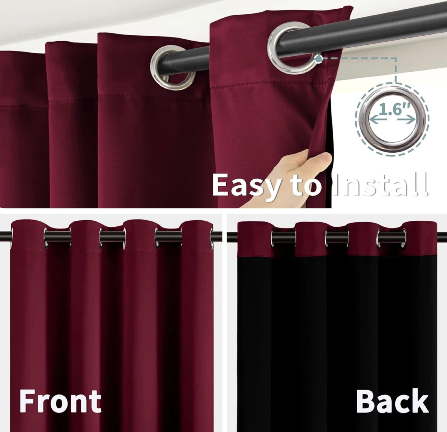 Blackout Curtains - Red - photo 2