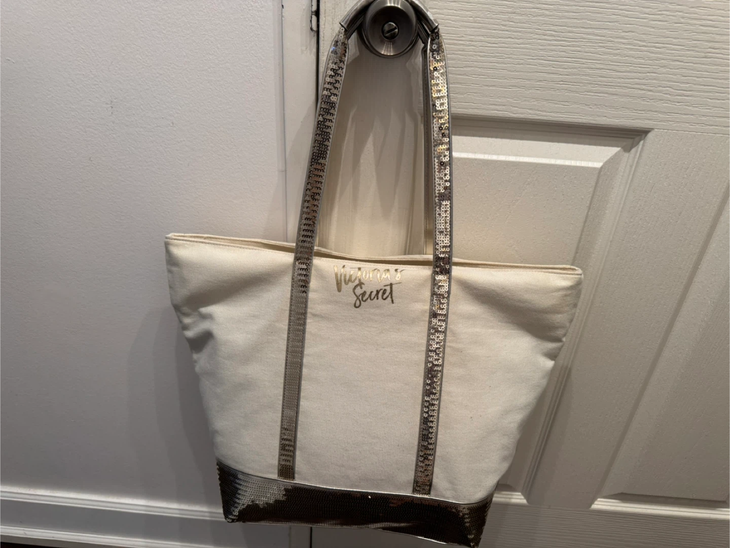 Victoria's Secret Sequin Trim Tote Bag