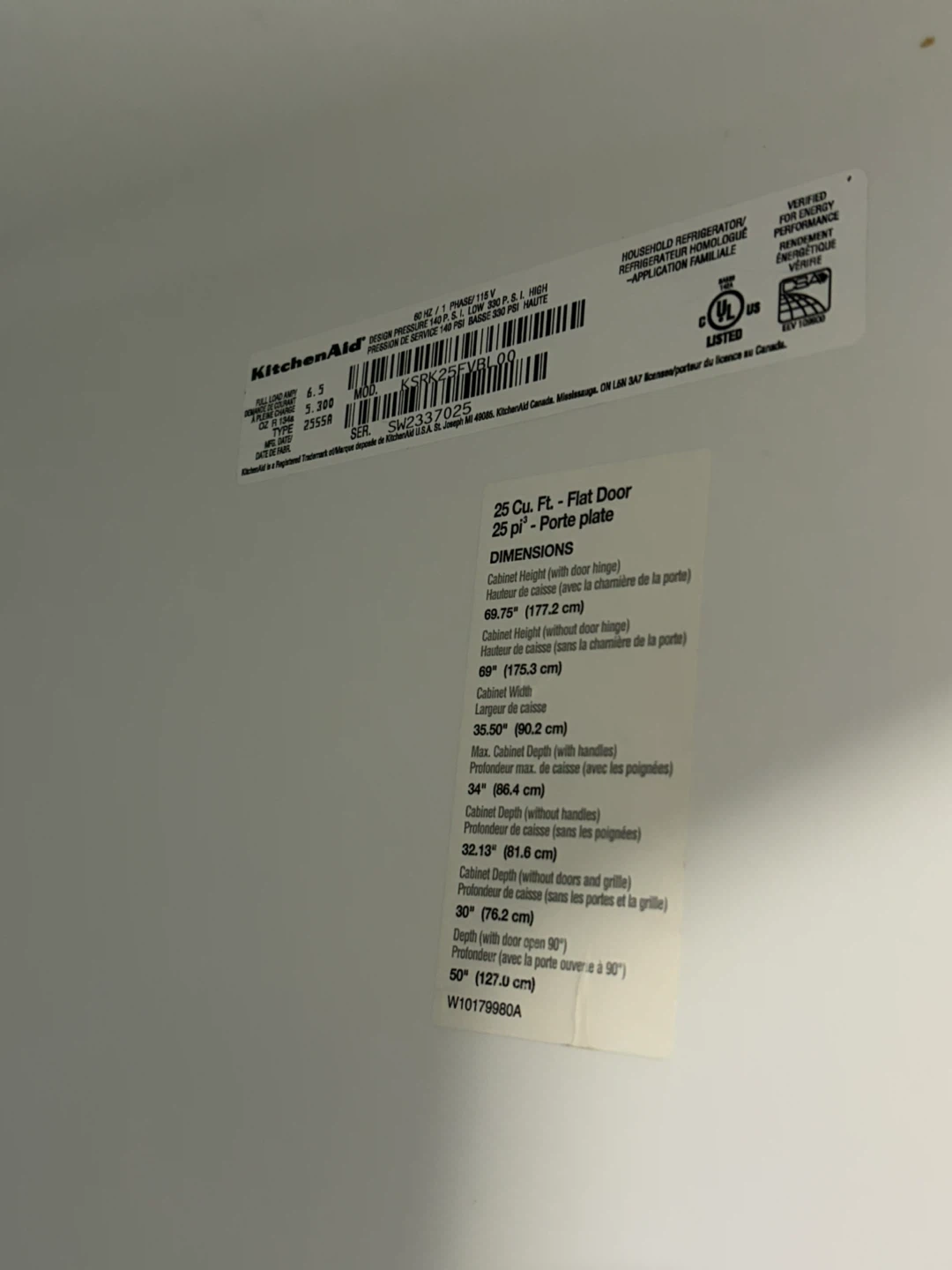 KitchenAid Side-by-Side Refrigerator - photo 4