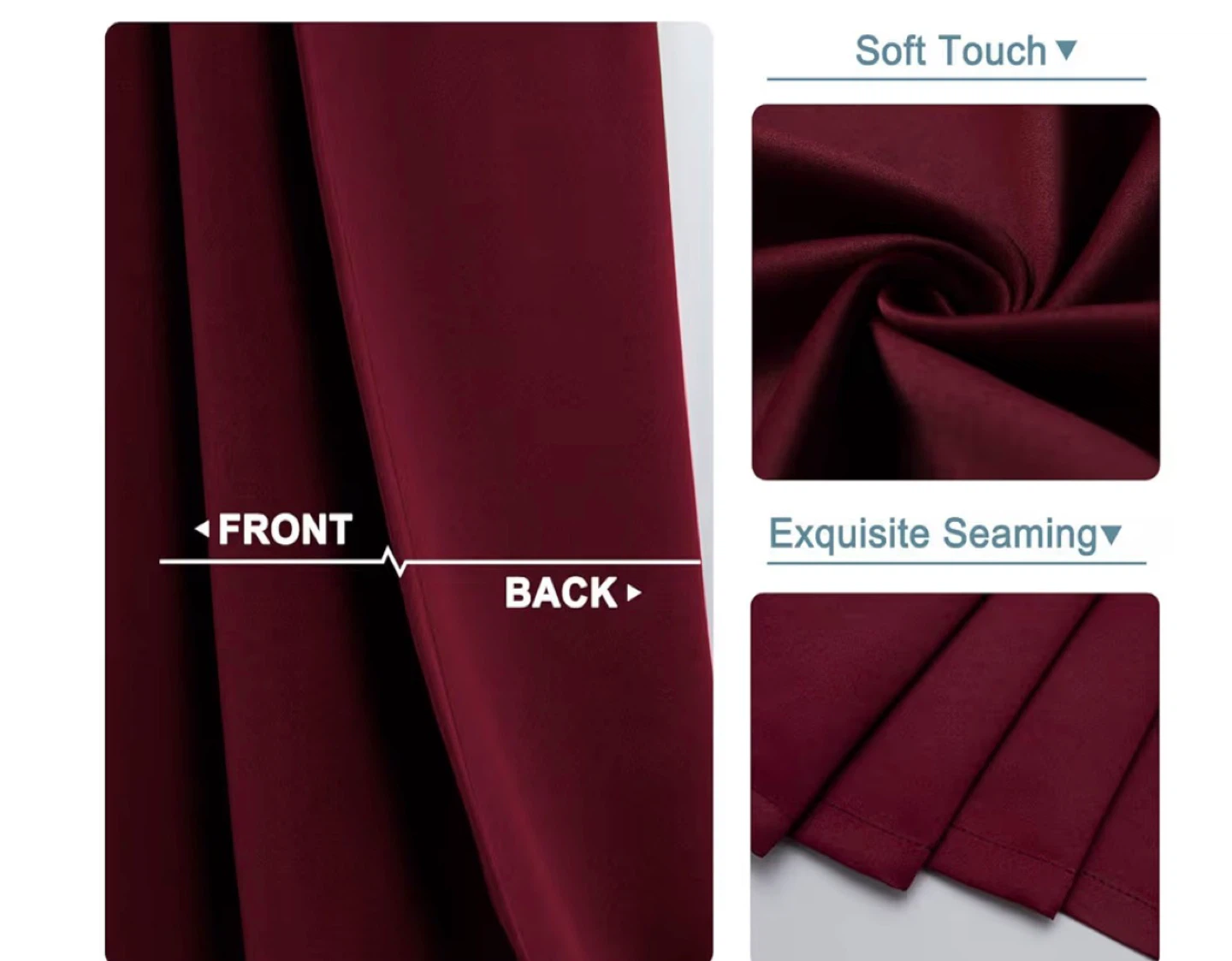 Burgundy Red Grommet Curtains - Set of 2 - photo 3